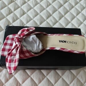 Plaid Checkered Square Toe Kitten Heels